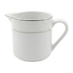leiteira casa bella de porcelana 200ml listra prata (mp)