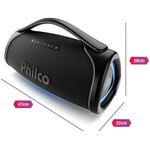 caixa de som bluetooth philco boombox 300w preto pbx01