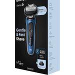 barbeador elétrico braun series 6 6120s com aparador de precisão e estojo azul w-bi