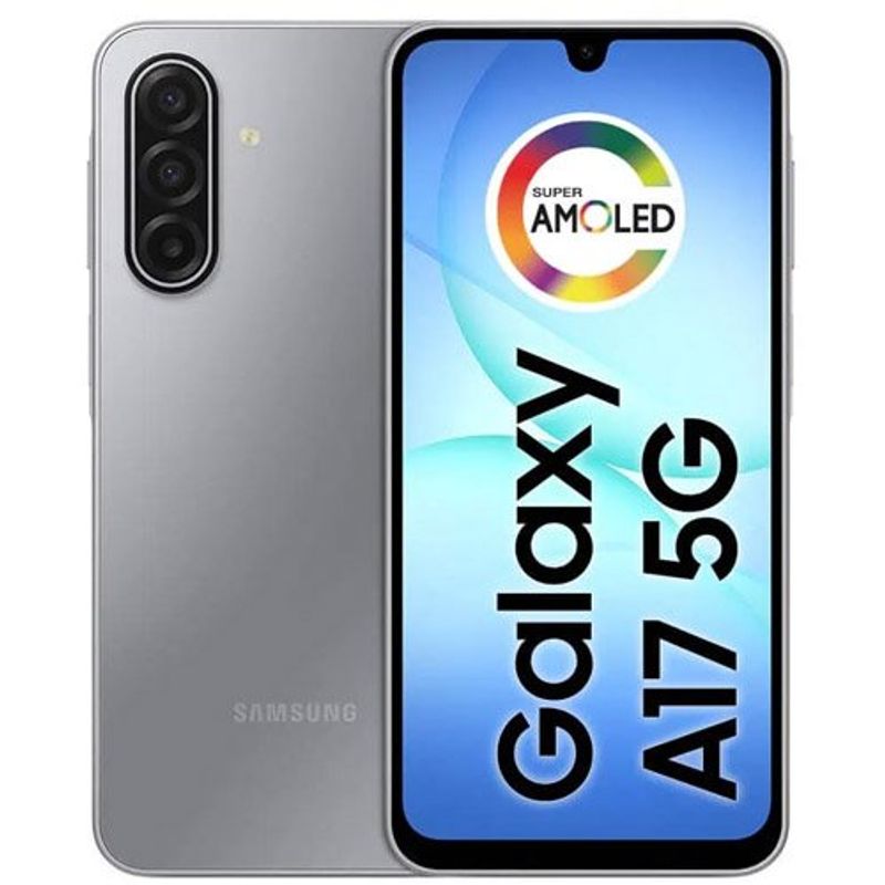 smartphone samsung a17 cinza 5g 256gb tela 6.7" câmera 50mp 8gb ram