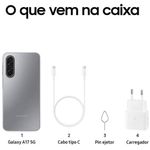 smartphone samsung a17 cinza 5g 256gb tela 6.7" câmera 50mp 8gb ram