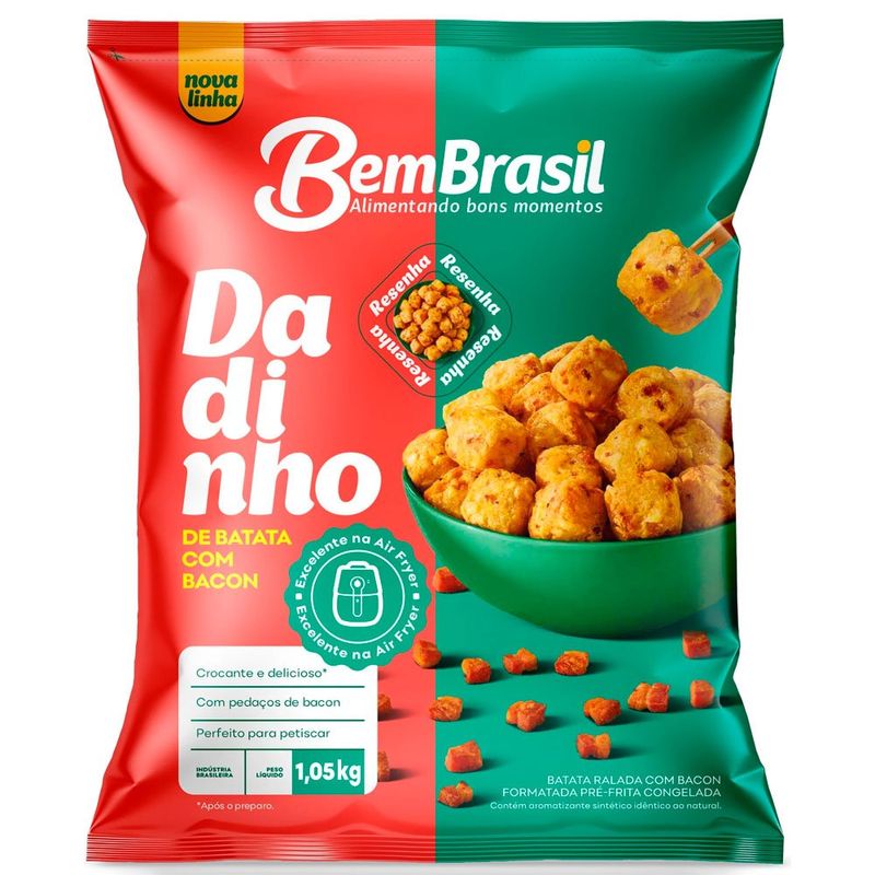batata congelada dadinho bacon bem brasil 1,05kg