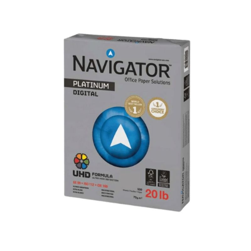 resma de papel navigator 500 folhas a4 platinum 75g (mp)