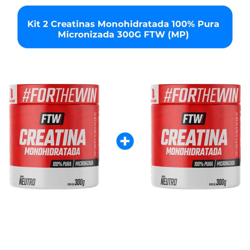 kit 2 creatinas monohidratada 100% pura micronizada 300g ftw (mp)