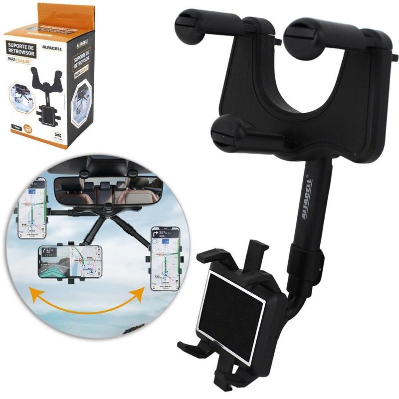 suporte de retrovisor alfacell para celular (mp)