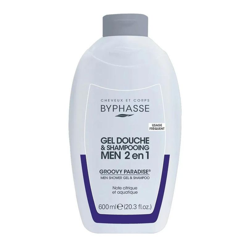 gel de banho e shampoo masculino 2 em 1 bhyphasse groovy paradise 600ml (mp)