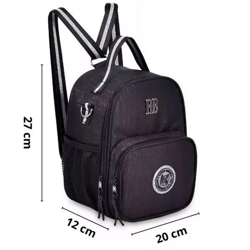 lancheira térmica rebecca bonbon 9" preto rb24533 (mp)