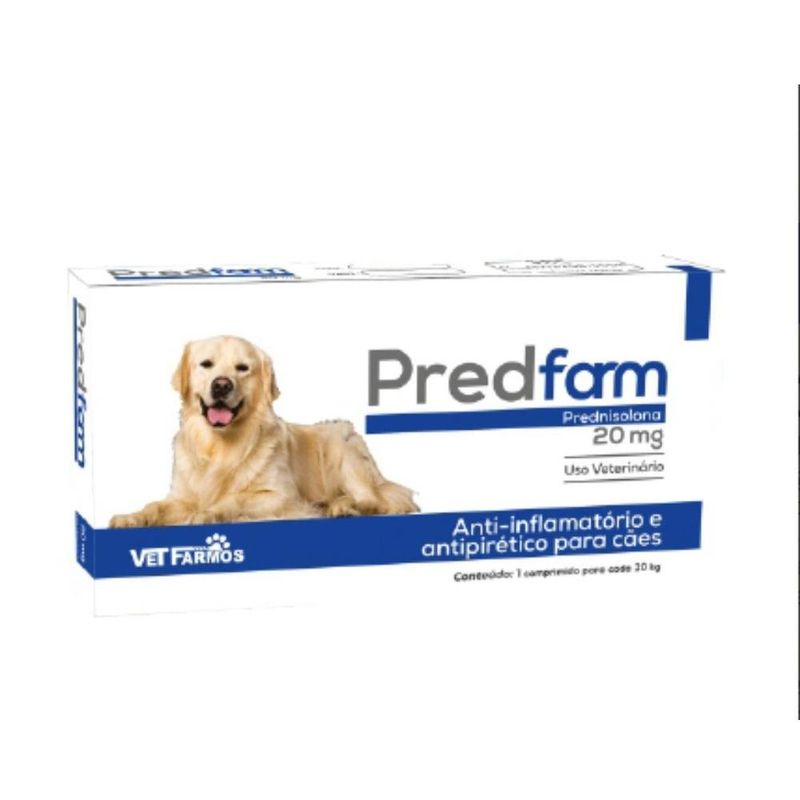 anti-inflamatório e antipirético prediderm vetfarmos para cães 20mg (mp)