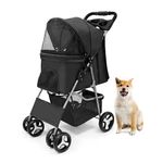 carrinho de passeio para pet petnes preto (mp)
