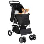 carrinho de passeio para pet petnes preto (mp)