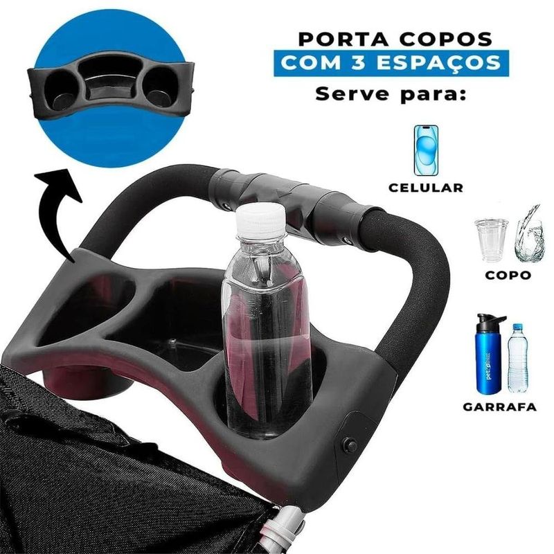 carrinho de passeio para pet petnes preto (mp)