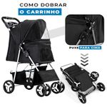 carrinho de passeio para pet petnes preto (mp)