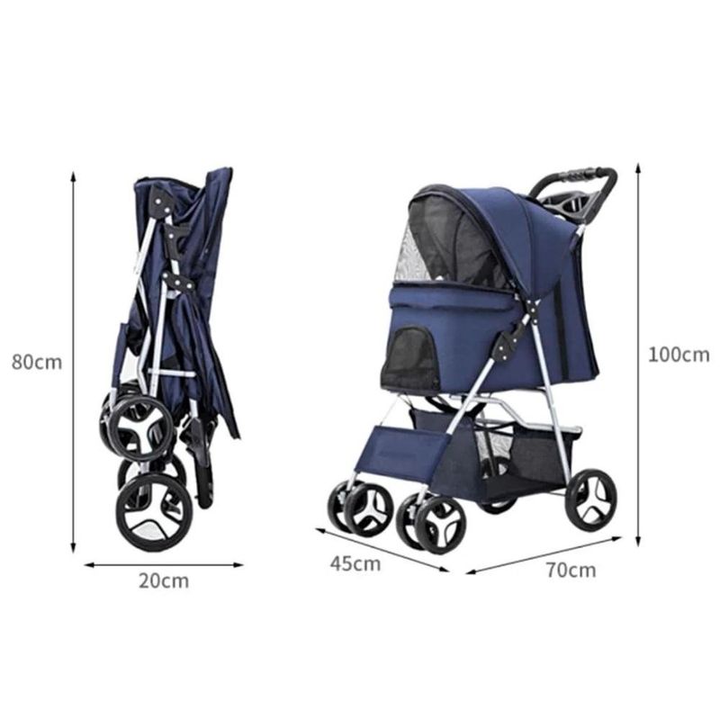 carrinho de passeio para pet petnes preto (mp)