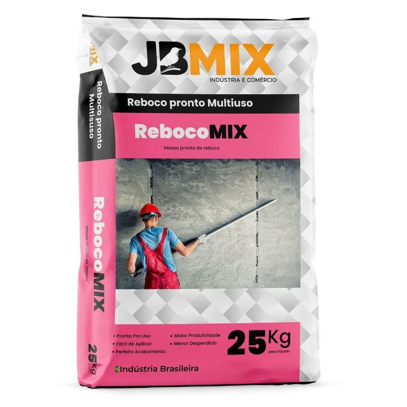 massa pronta para reboco 25kg jbmix (mp)
