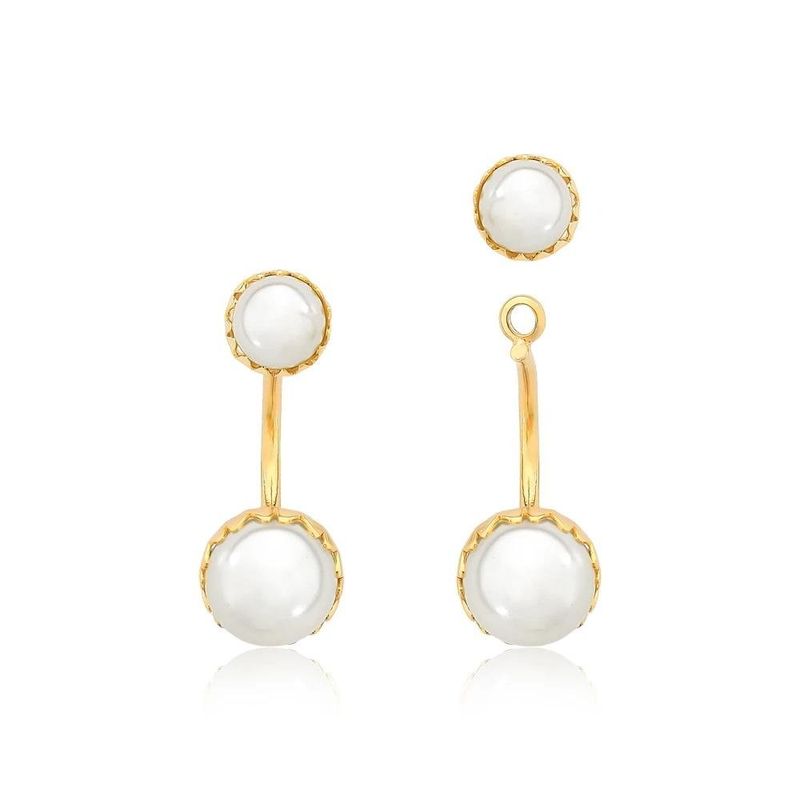 brinco semijoia luiza mota ear jacket pérola 208425 (mp)