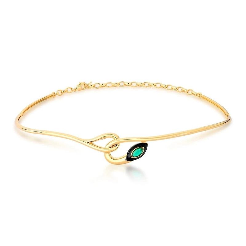 aro semijoia luiza mota cobra verde água 214003 (mp)
