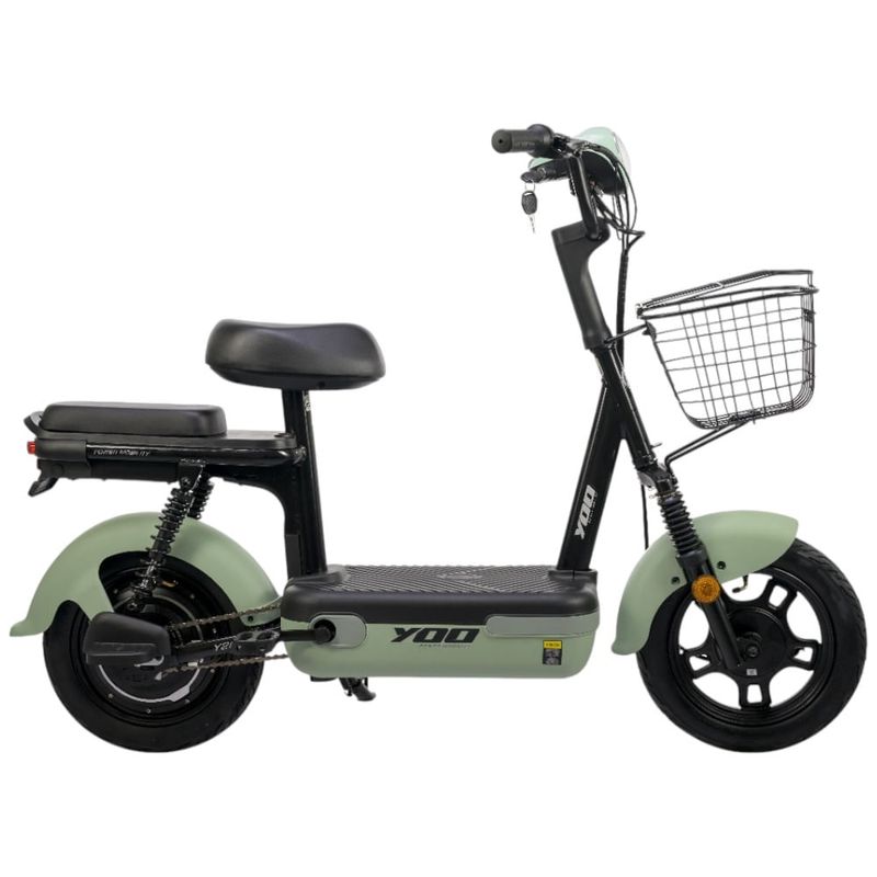 bicicleta elétrica yoo y200 350wh bike verde claro e cinza (mp)