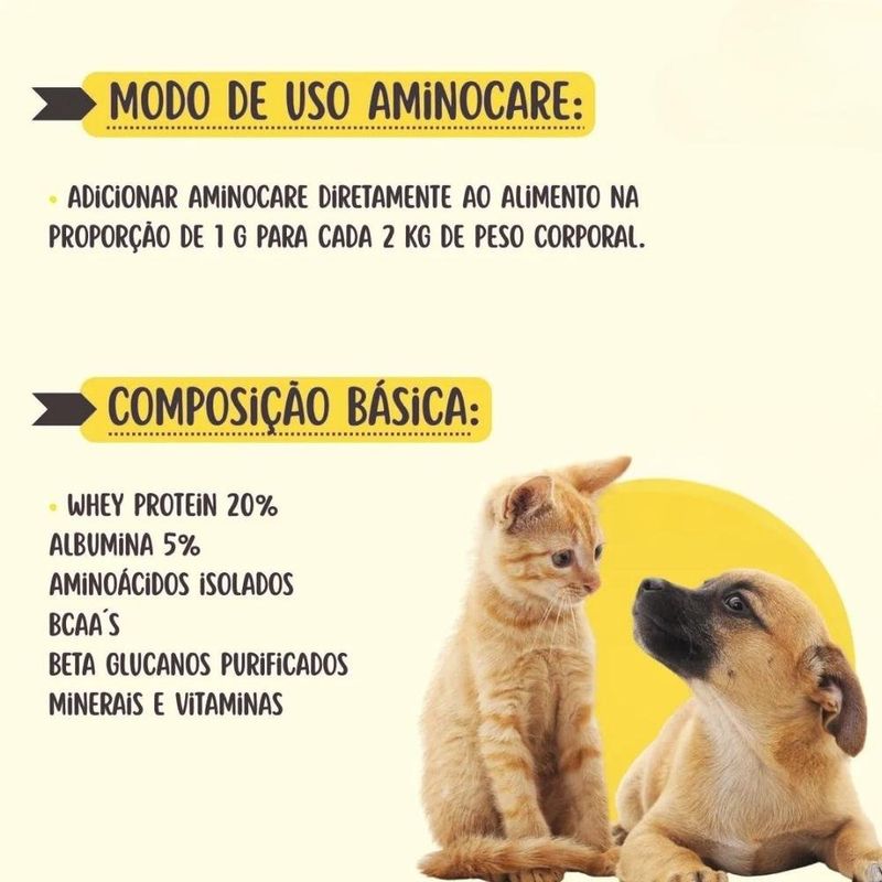 suplemento nutricional aminocare labocare para cães e gatos 100g (mp)