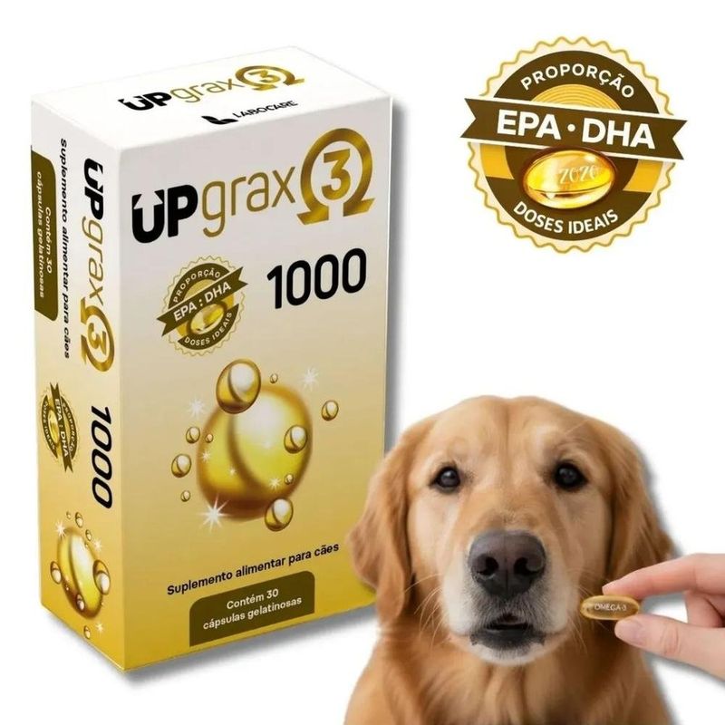 suplemento alimentar vitamínico upgrax-3 1000 labocare para cães e gatos 30 cápsulas (mp)