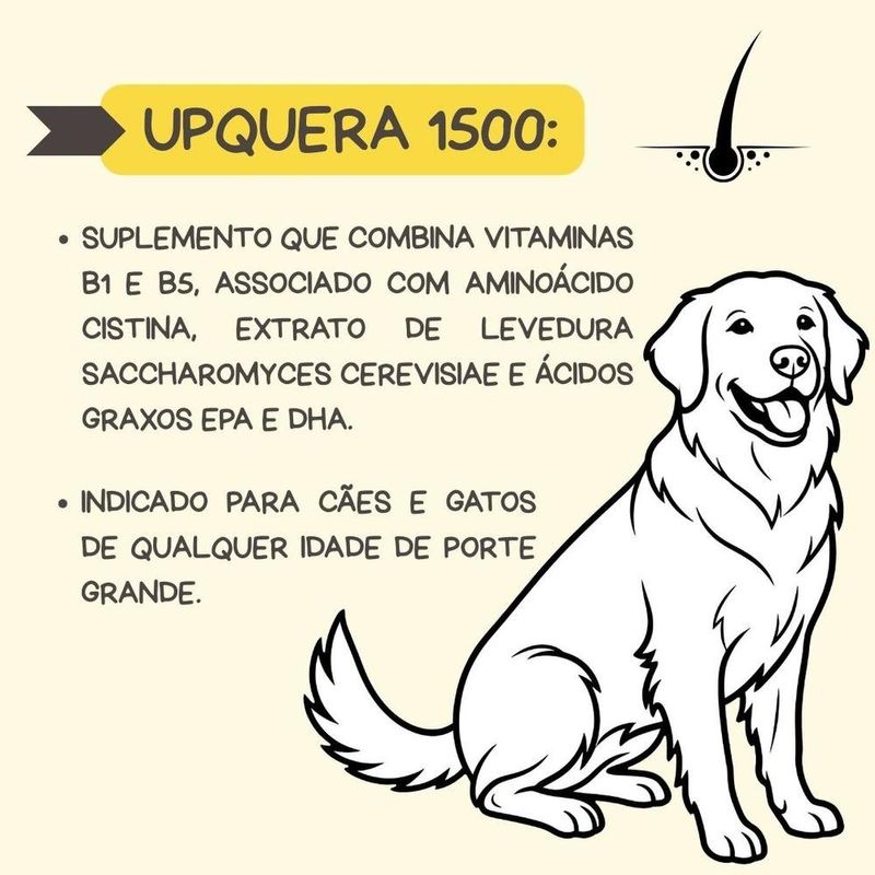 suplemento alimentar vitamínico upquera 1500 labocare para cães e gatos 30 cápsulas (mp)