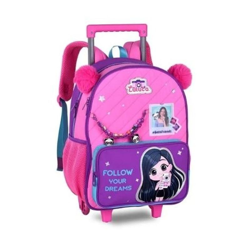 mochila de rodinhas luluca 40cm lu27416k (mp)