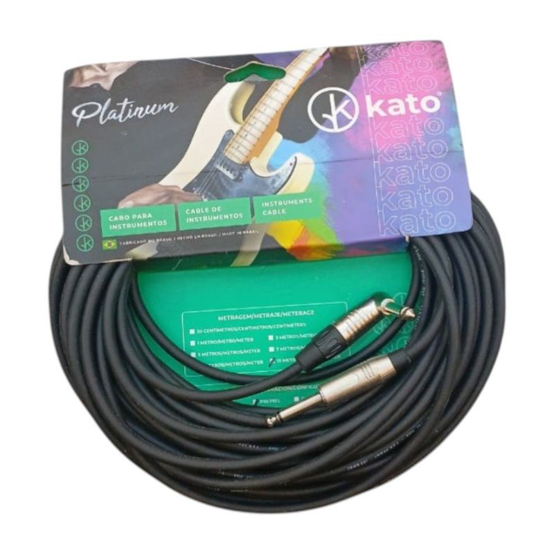cabo de guitarra kato platinum p10/p10l 15m (mp)