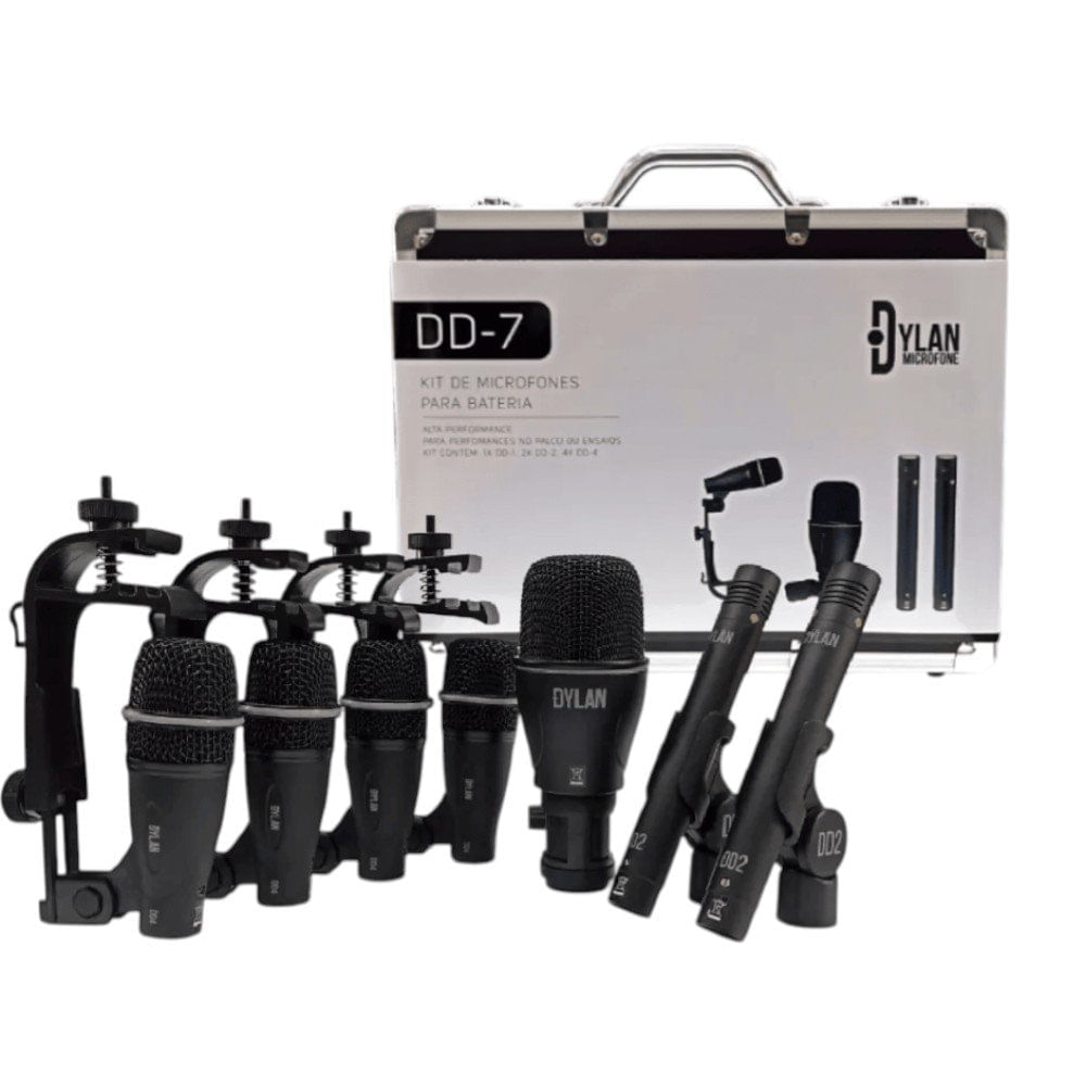 Encontraproduto.com.br - Kit Microfone Dylan Para Bateria 7 Peças DD-7 (MP)