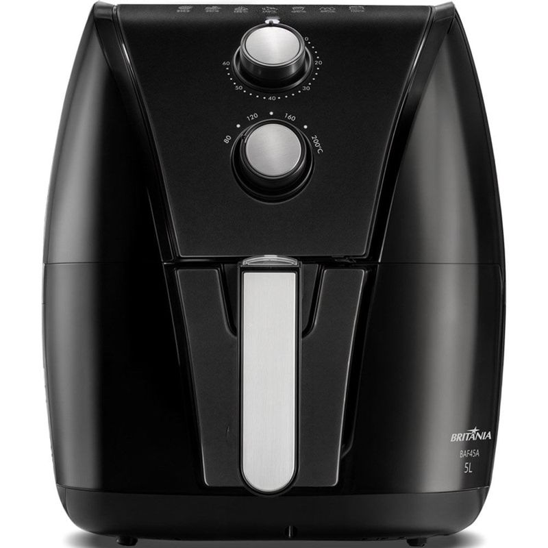 fritadeira britânia air fryer 5 litros antiaderente gold preto 127v baf45a