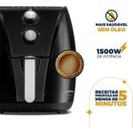 fritadeira britânia air fryer 5 litros antiaderente gold preto 127v baf45a