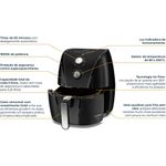 fritadeira britânia air fryer 5 litros antiaderente gold preto 127v baf45a