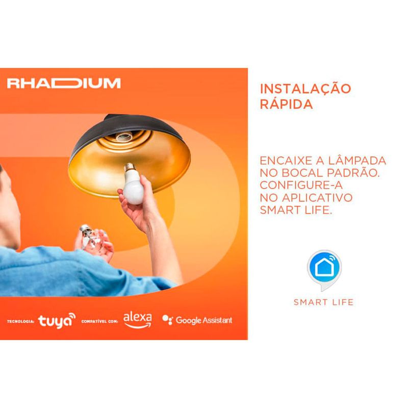 lâmpada led smart rhadium 9w wifi rha-smh-002 (mp)