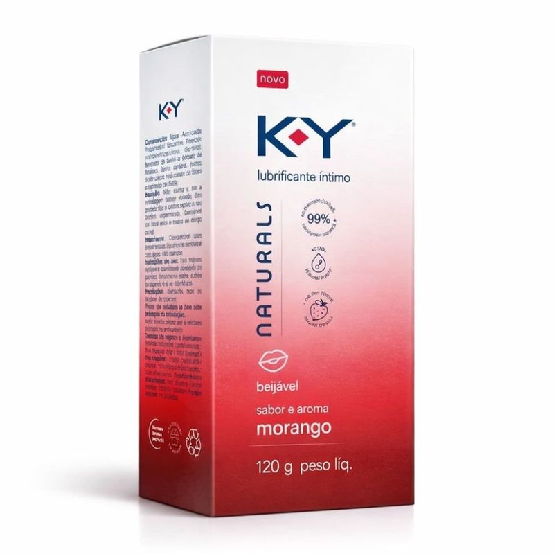 gel lubrificante íntimo ky naturals morango 120g