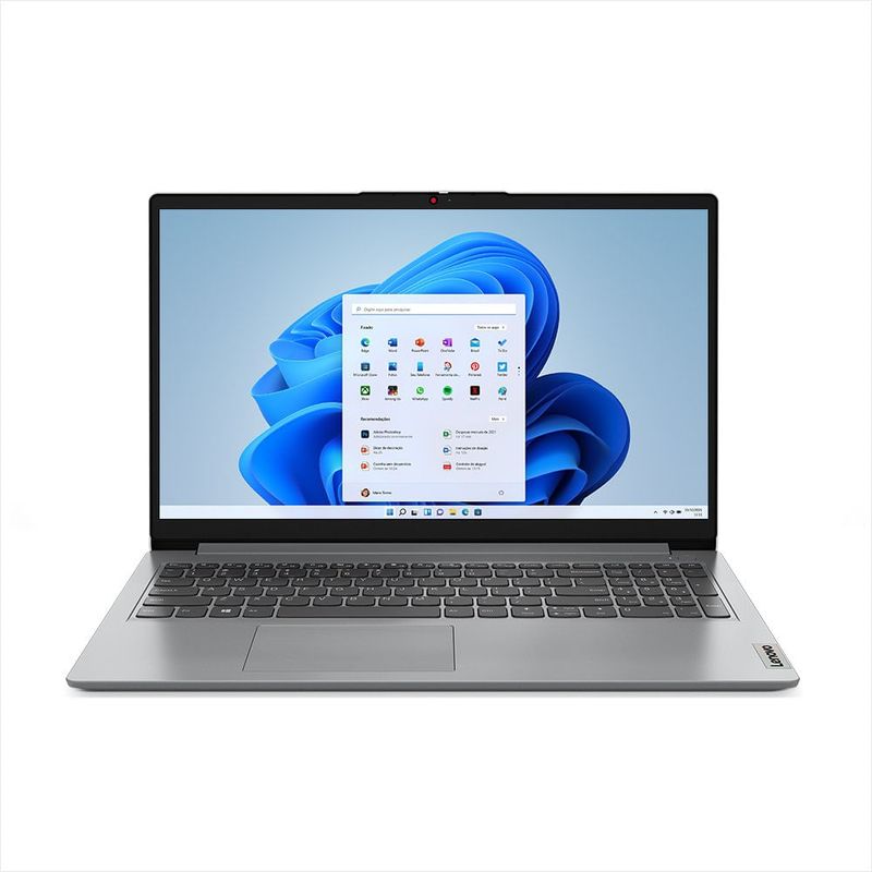 notebook lenovo ideapad 1i core i3 256gb 8gb ram tela 15.6" cinza