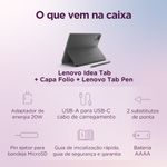 tablet lenovo idea 128gb 8gb ram tela 11" cinza zafr0856br