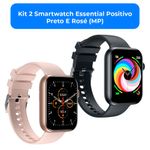 kit 2 smartwatch essential positivo preto e rosé (mp)