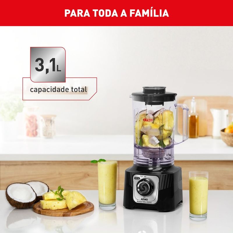 liquidificador arno power max 2200w preto ln66