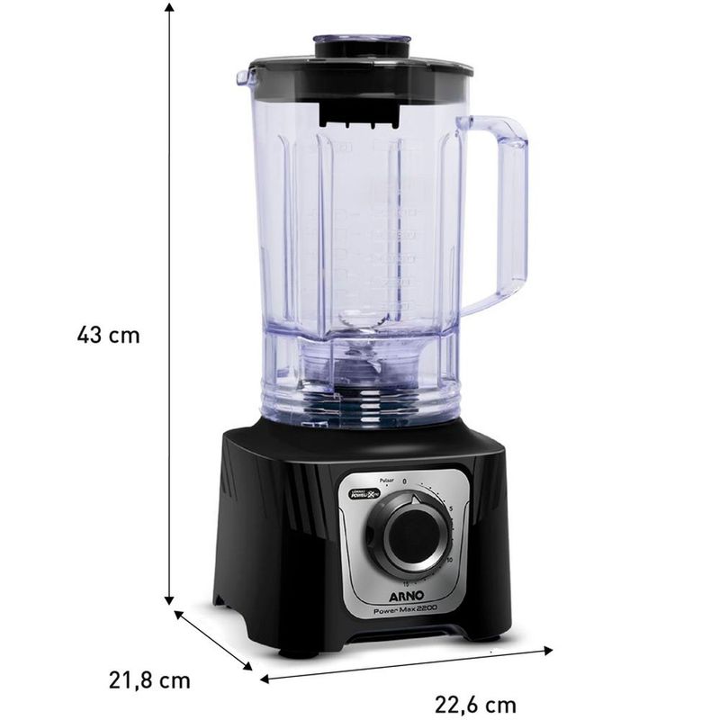 liquidificador arno power max 2200w preto ln66