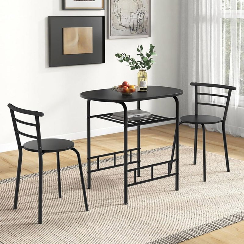 conjunto de mesa 3 peças airun preto e-bi