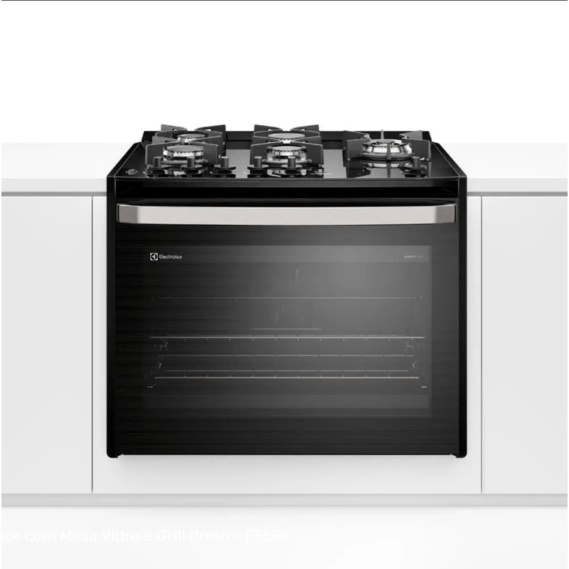 fogão de embutir 5 bocas electrolux experience com mesa de vidro 127v preto fe5eb