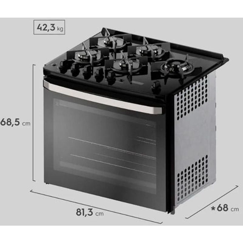 fogão de embutir 5 bocas electrolux experience com mesa de vidro 127v preto fe5eb