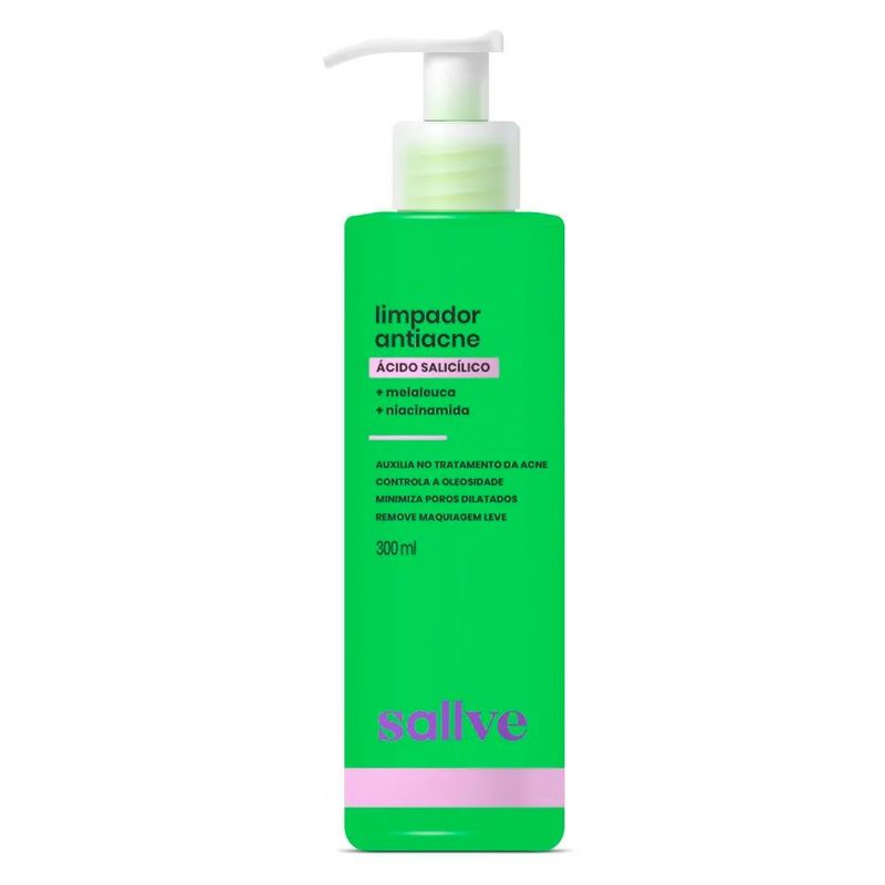 limpador facial antiacne 300ml sallve