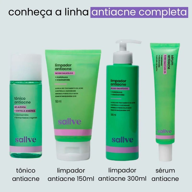 limpador facial antiacne 300ml sallve
