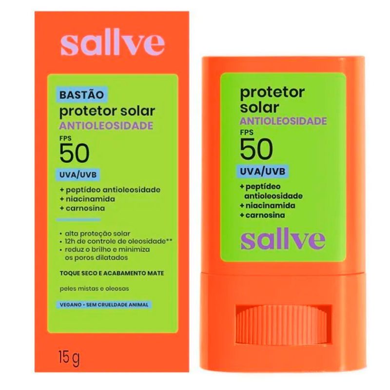 protetor solar facial em bastão antioleosidade fps50 15g sallve