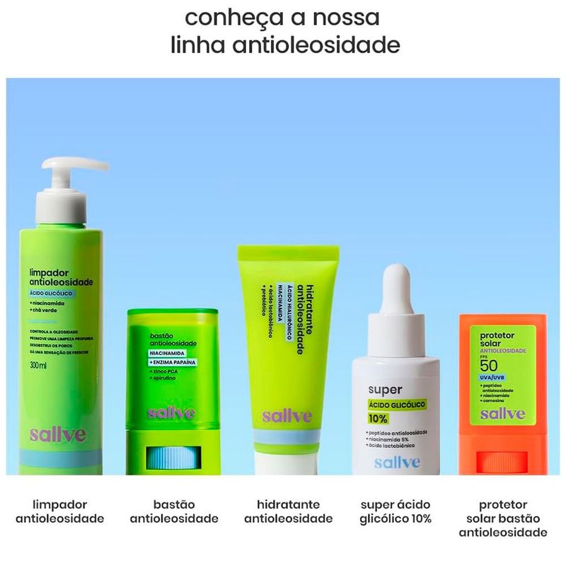 protetor solar facial em bastão antioleosidade fps50 15g sallve