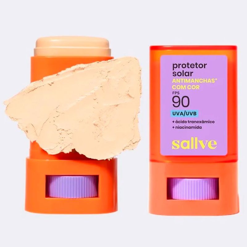 protetor solar facial em bastão antimanchas fps90 cor 1 sallve
