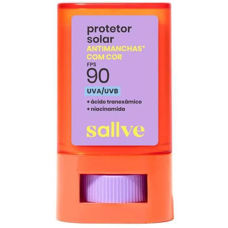 protetor solar facial em bastão antimanchas fps90 cor 2 sallve