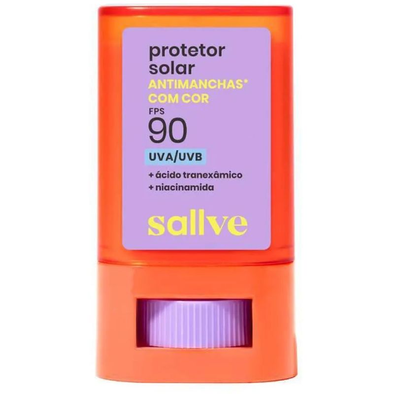 protetor solar facial em bastão antimanchas fps90 cor 3 sallve