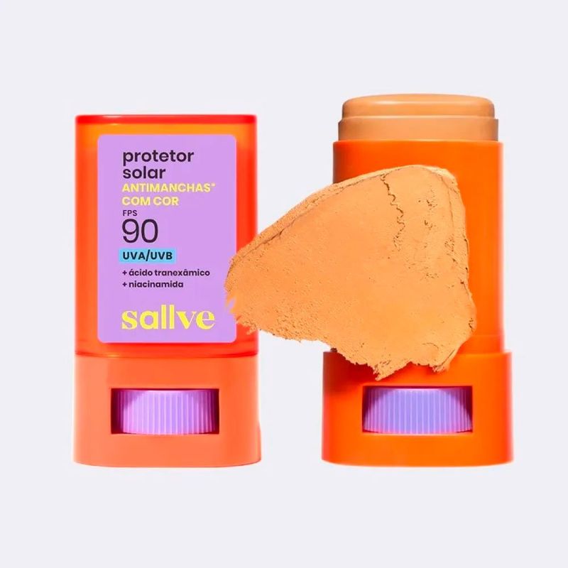 protetor solar facial em bastão antimanchas fps90 cor 4 sallve