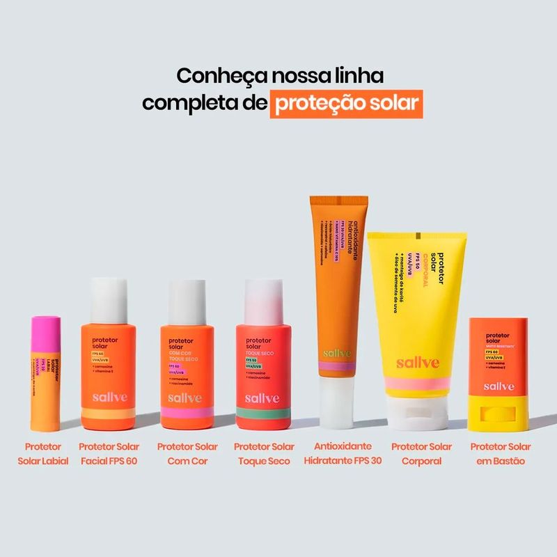 protetor solar facial em bastão fps60 15g sallve
