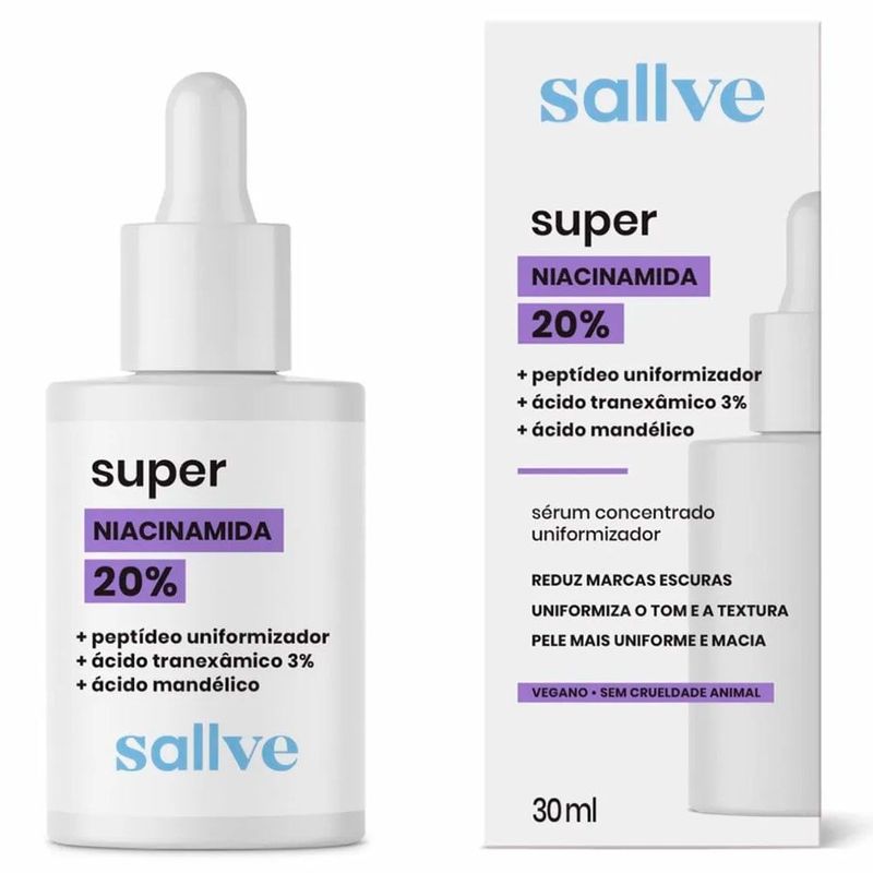 sérum facial super niancinamida 20% 30ml sallve